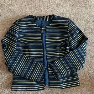 JS Collections Navy, Gold, Silver & Black Stripe Jacket/Blazer
